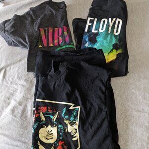 Juniors Nirvana Pink Floyd AC/DC t shirt lot of three